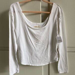 We The Free Cream Scoop Neck, Transitional Soft Long Sleeve Boho, Coquette XL